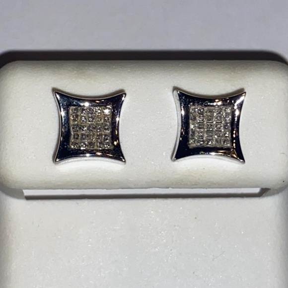 14k White Gold Pave Diamond Baguette Stud Earrings Avianne Trax NYC Mr Flawless - Picture 3 of 10